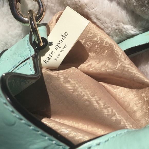 NWT $429 kate spade | Provence Charm City Ostrich Satchel Bag | Robin’s Egg Blue - Picture 14 of 15
